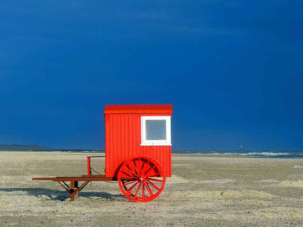 Badekarren am Strand von Borkum