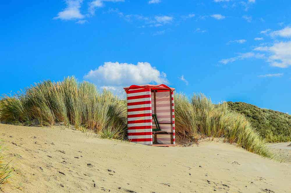 Strandzelte auf Borkum am Strand