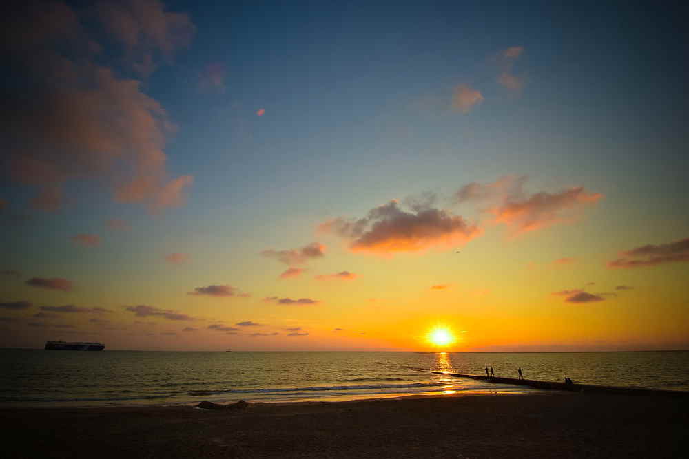 Sonnenuntergang an der Nordsee auf der Insel Borkum