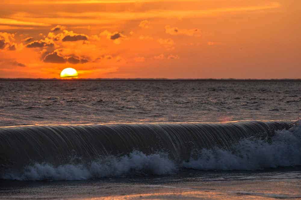 Sonnenuntergang an der Nordsee auf der Insel Borkum