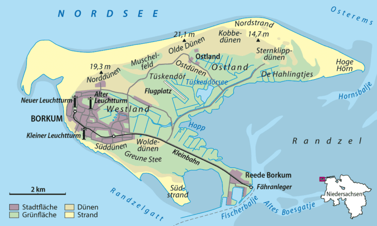 Mehr über den Artikel erfahren Borkum – Inselkarte